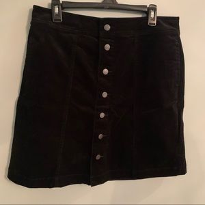 Corduroy Button Skirt with Pockets